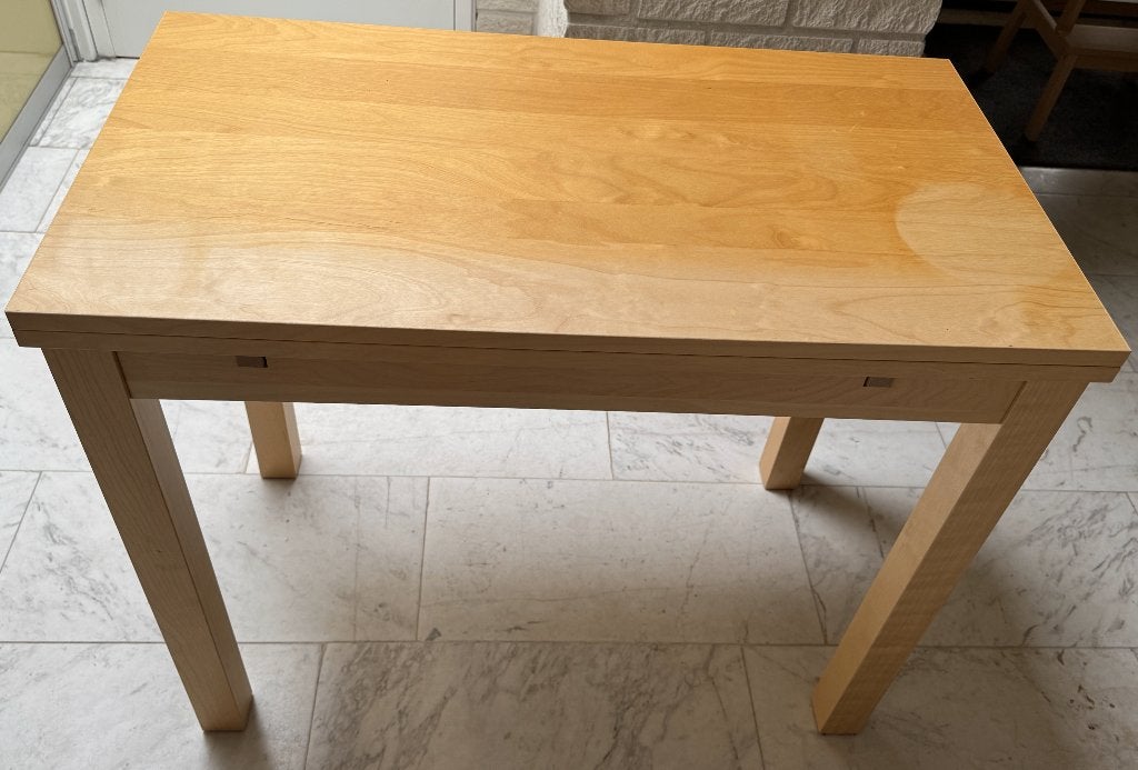 bureau of tafel  | ikea Bjursta | grenen | uitschuifbaar, Ophalen, Gebruikt, Rechthoekig, 50 tot 100 cm