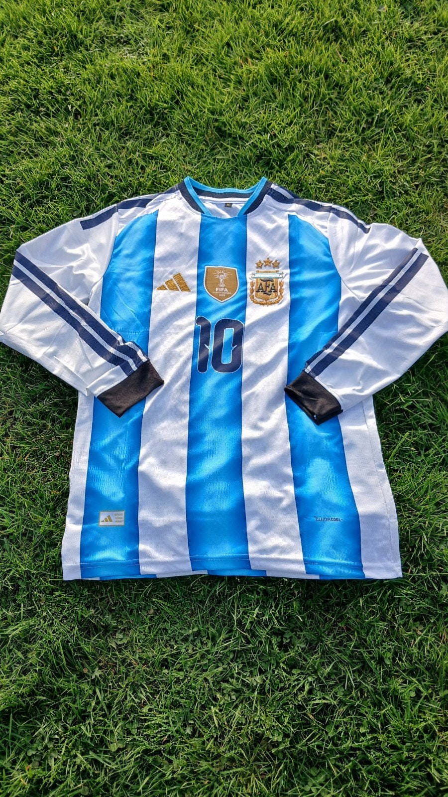 Argentinië wereldkampioenschap homeshirt longsleeve Lionel M, Ophalen of Verzenden, Nieuw, Maat 46 (S) of kleiner, Blauw