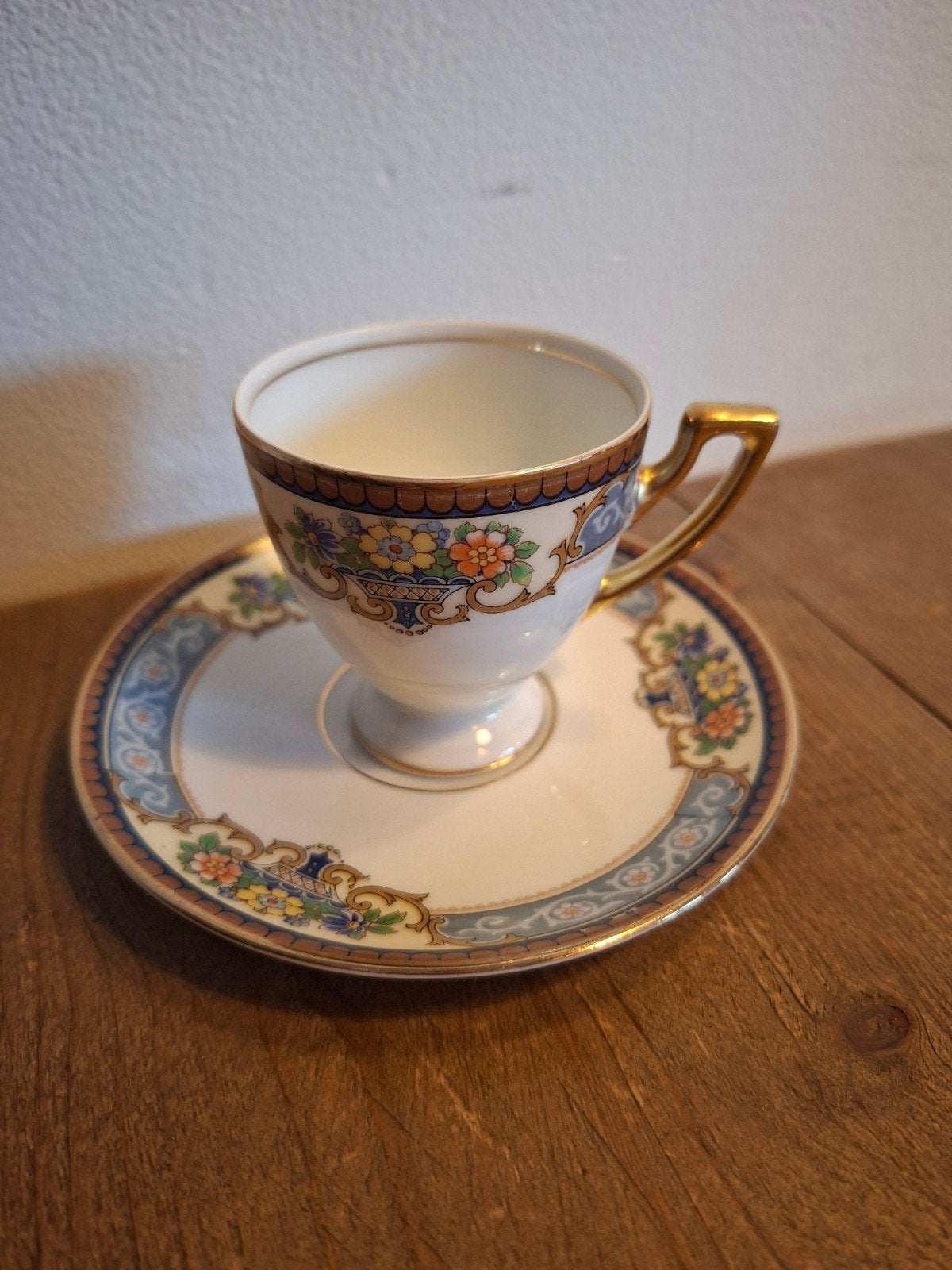 Antiek Thomas Bavaria Kop en Schotel - Bloemmotief, Ophalen of Verzenden