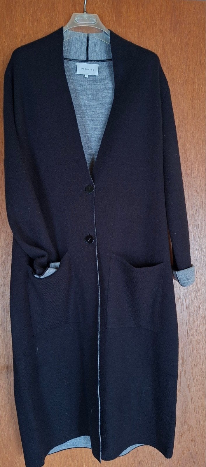 lang wollen vest PROMISS, Kleding | Dames, Promiss, Zwart, Maat 42/44 (L), Ophalen of Verzenden