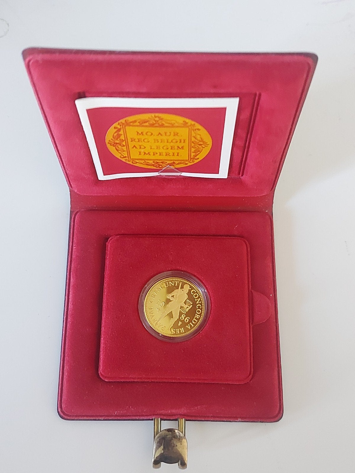 gouden enkele dukaat 1986, Postzegels en Munten, Penningen en Medailles, Ophalen of Verzenden, Goud