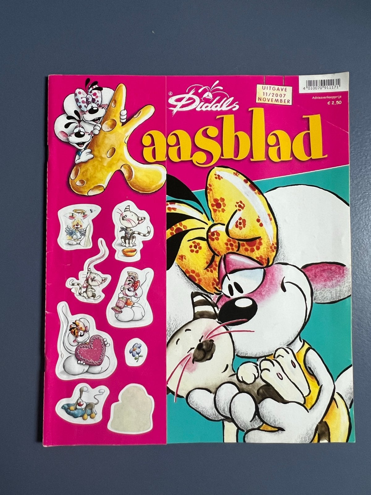Diddl Kaasblad met glitter stickers (meeste nog aanwezig), Verzamelen, Ophalen of Verzenden, Diddl, Gebruikt, Papier, Kaart of Schrift