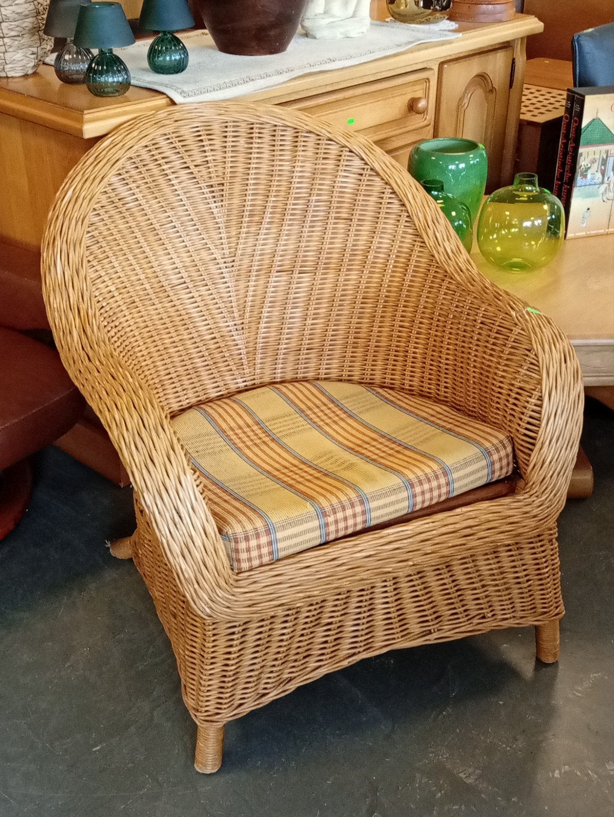 Fauteuil, riet, stoel, meubel, Tuin en Terras, Tuinstoelen, Ophalen