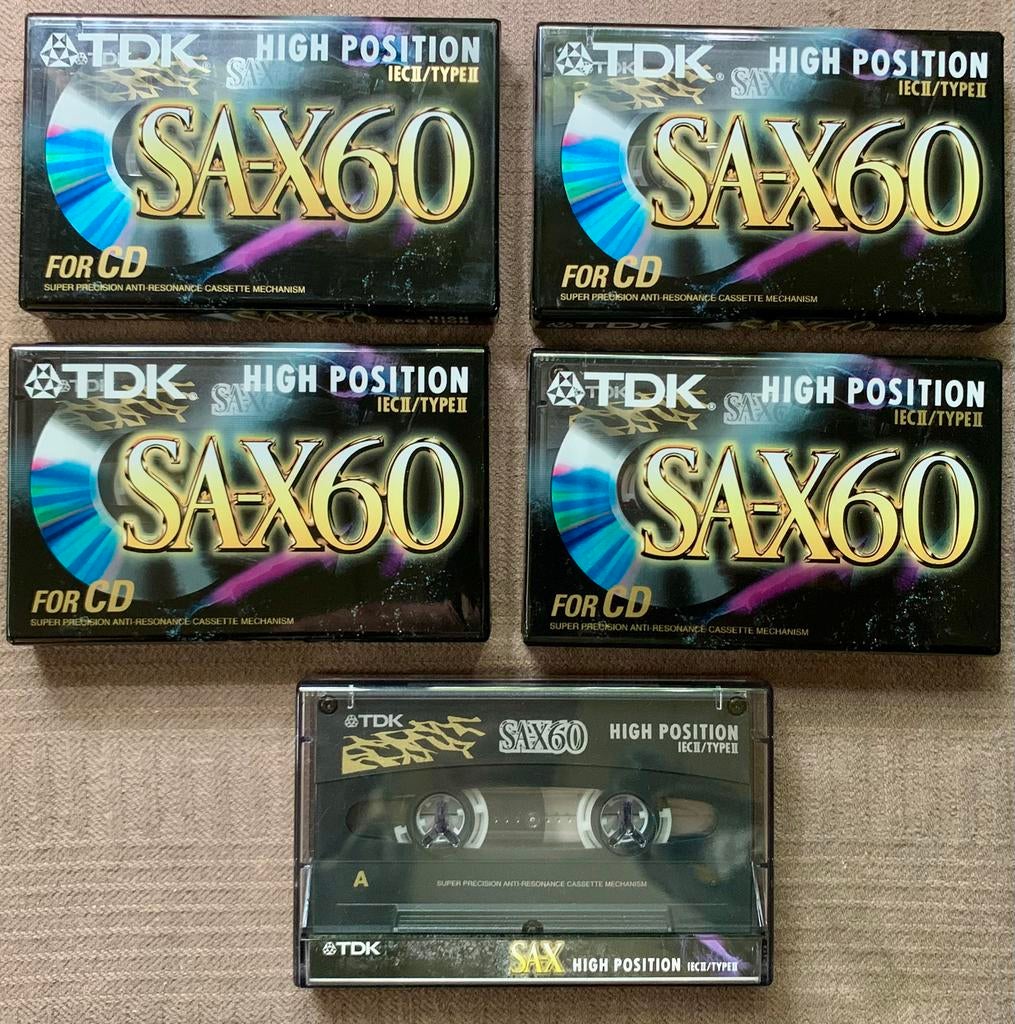 5 NOS TDK SA-X60 cassettebandjes NIEUW SA-X SAX 60 SAX60 C60, 2 t/m 25 bandjes, Ophalen of Verzenden, TDK Europe GmbH Rosenheimer Strasse 141 e 81671 Munich GERMANY