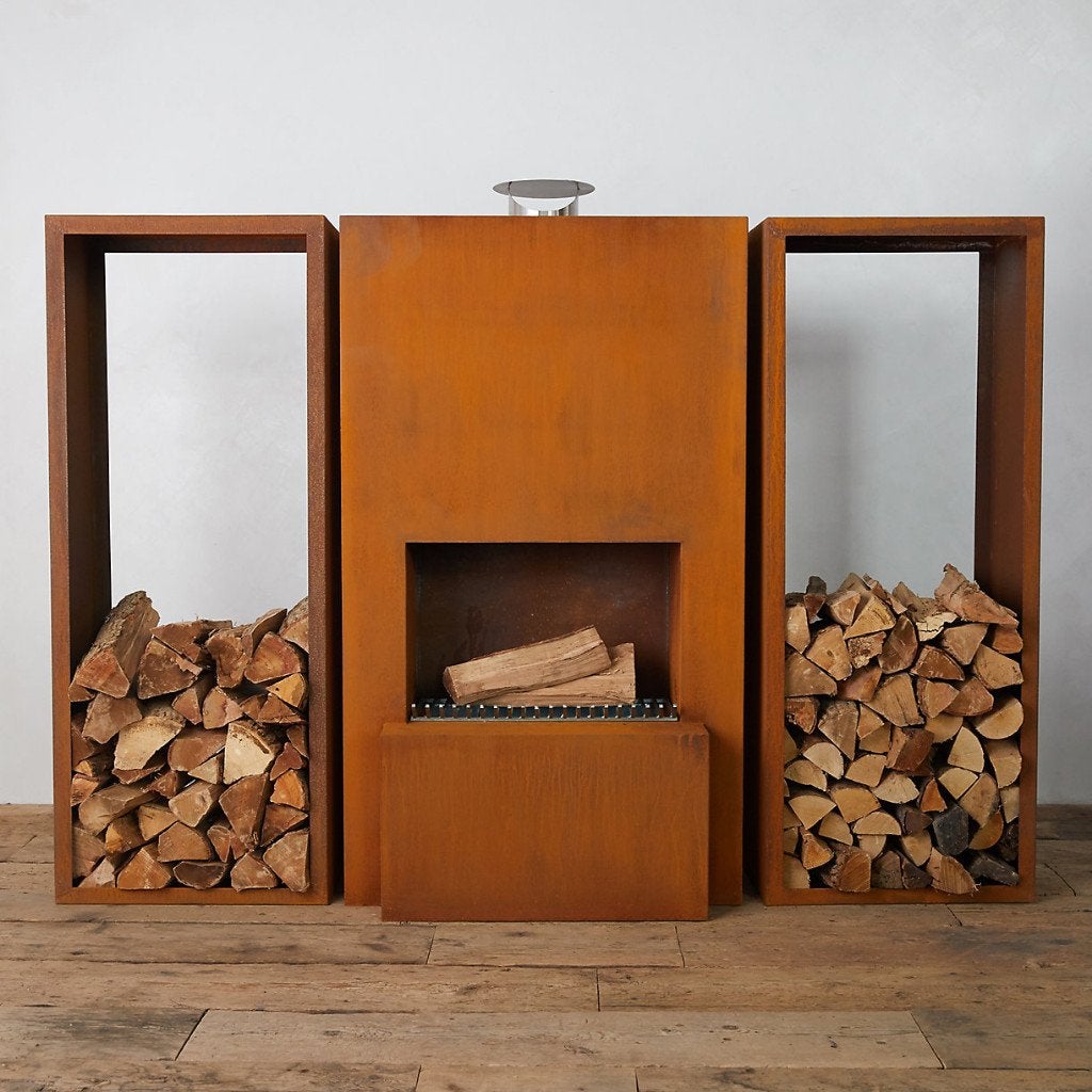 Terrashaard Pinacate XL Corten met Houtopslag en BBQ-Grill, Ophalen of Verzenden, Nieuw
