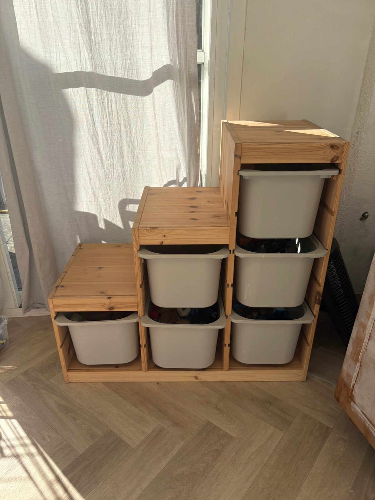 Ikea Trofast Kast incl beige bakken, Ophalen, 50 tot 100 cm, Zo goed als nieuw, Minder dan 100 cm
