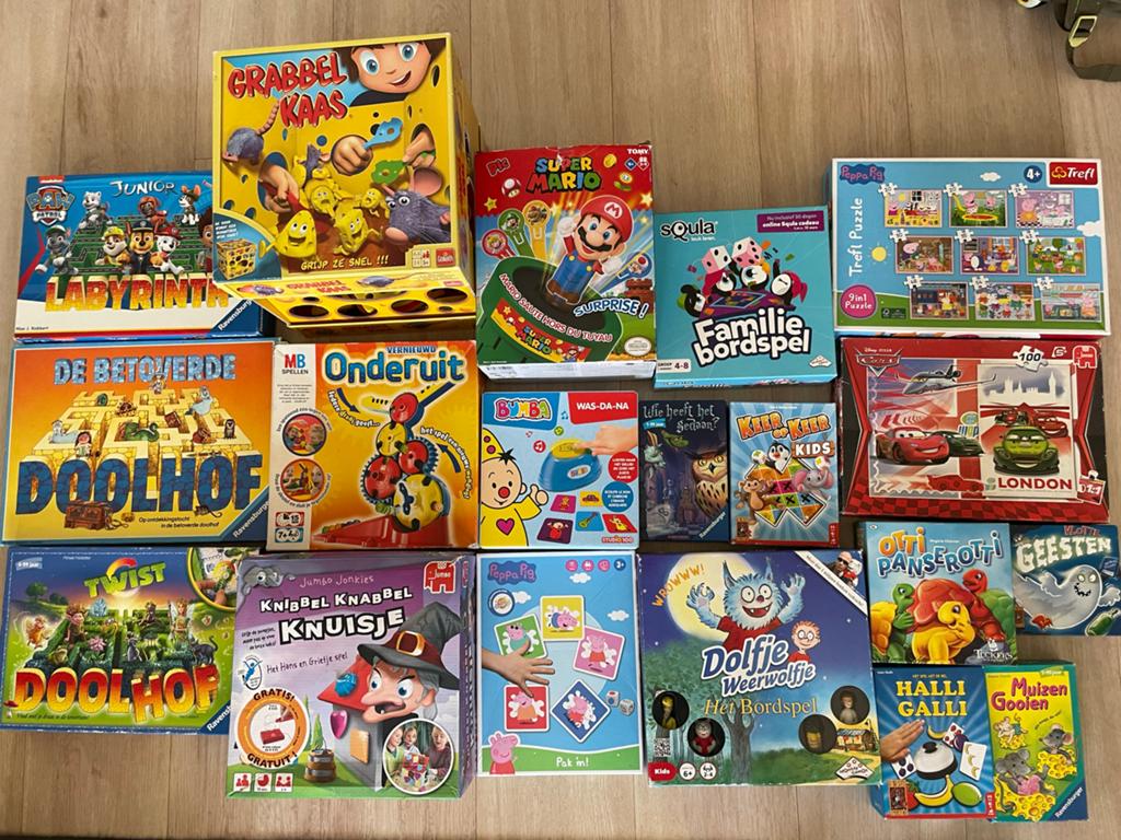 Grote collectie bordspellen en puzzels voor kinderen, Ophalen of Verzenden, Zo goed als nieuw