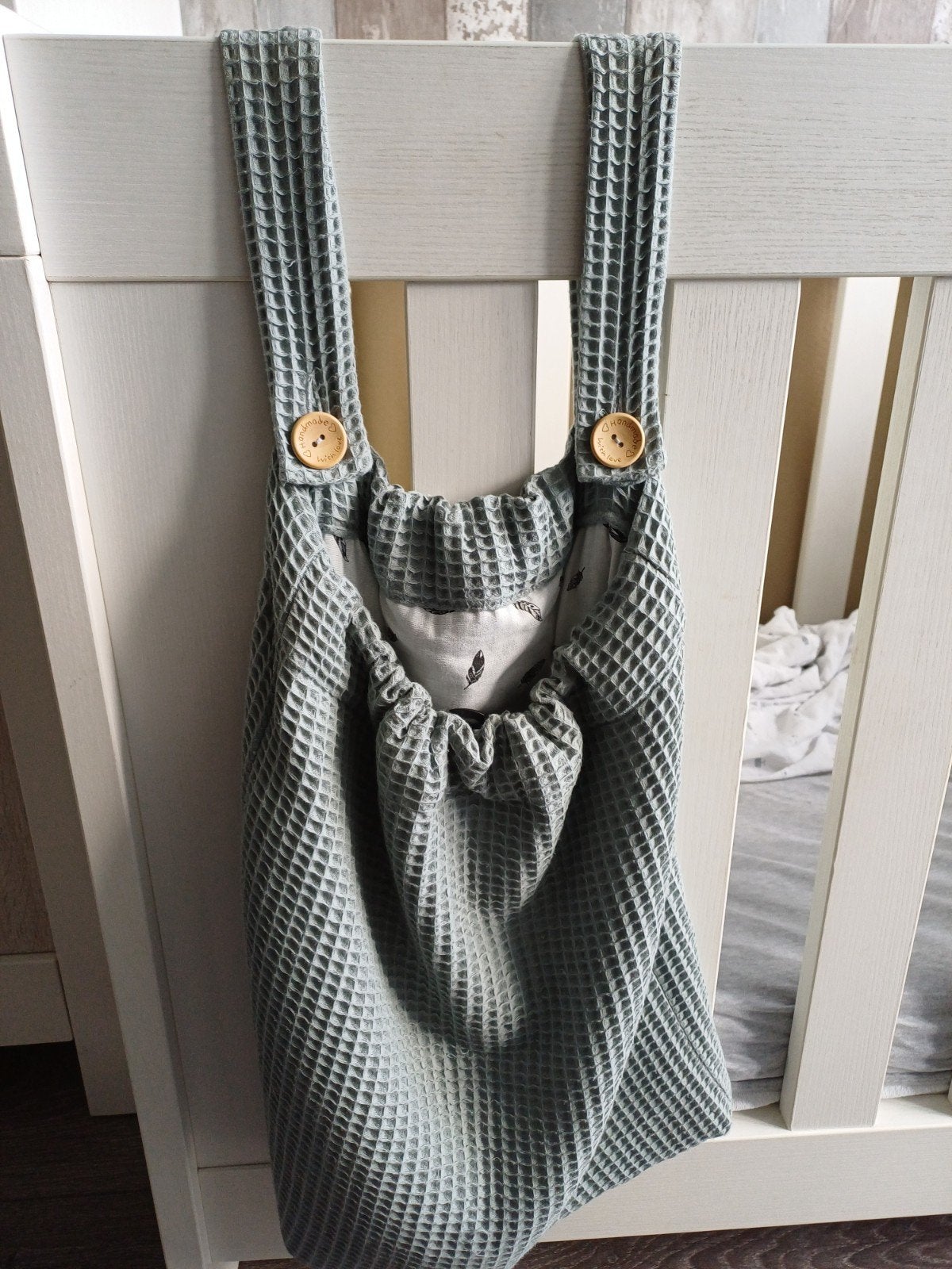 Baby wieg/box organizer / opberger wafelstof, Ophalen of Verzenden, Zo goed als nieuw