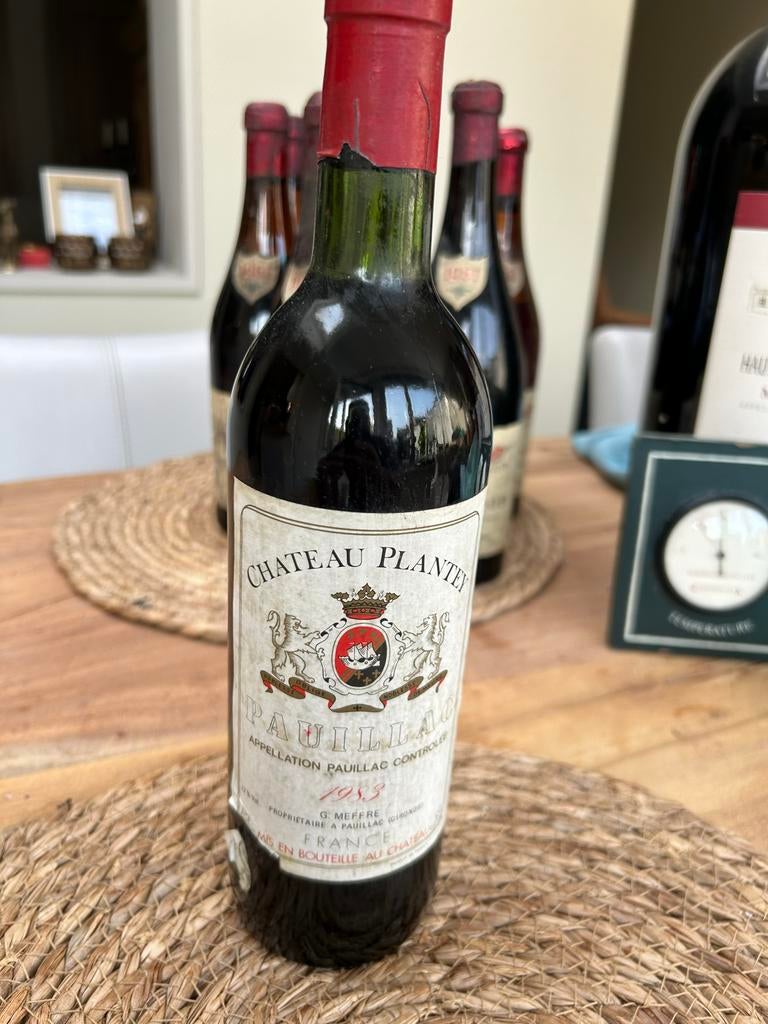 Chateau Plantey Pauillac 1983 - 6 flessen, Verzamelen, Gebruikt, Frankrijk, Ophalen of Verzenden, Rode wijn