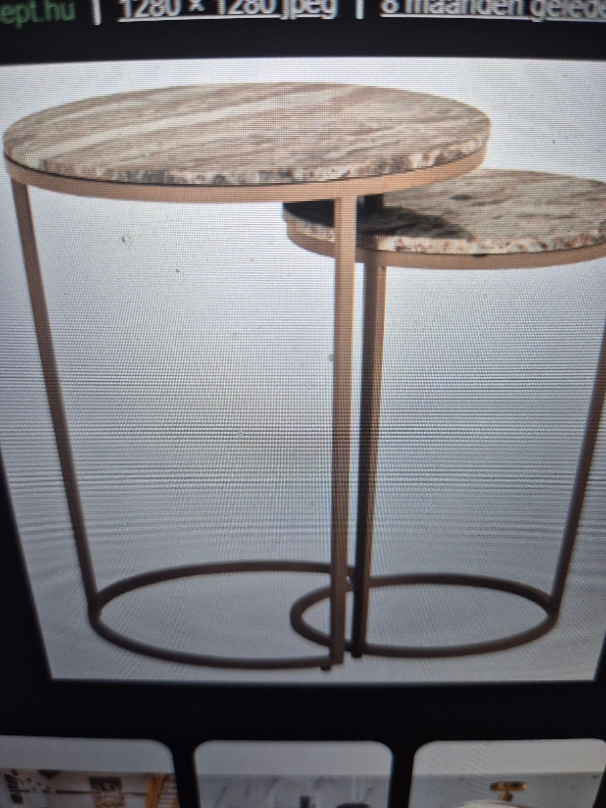Richmond LUX Fairfax Clay bijzettafels set van 2, Huis en Inrichting, Tafels | Bijzettafels, Minder dan 55 cm, Metaal of Aluminium