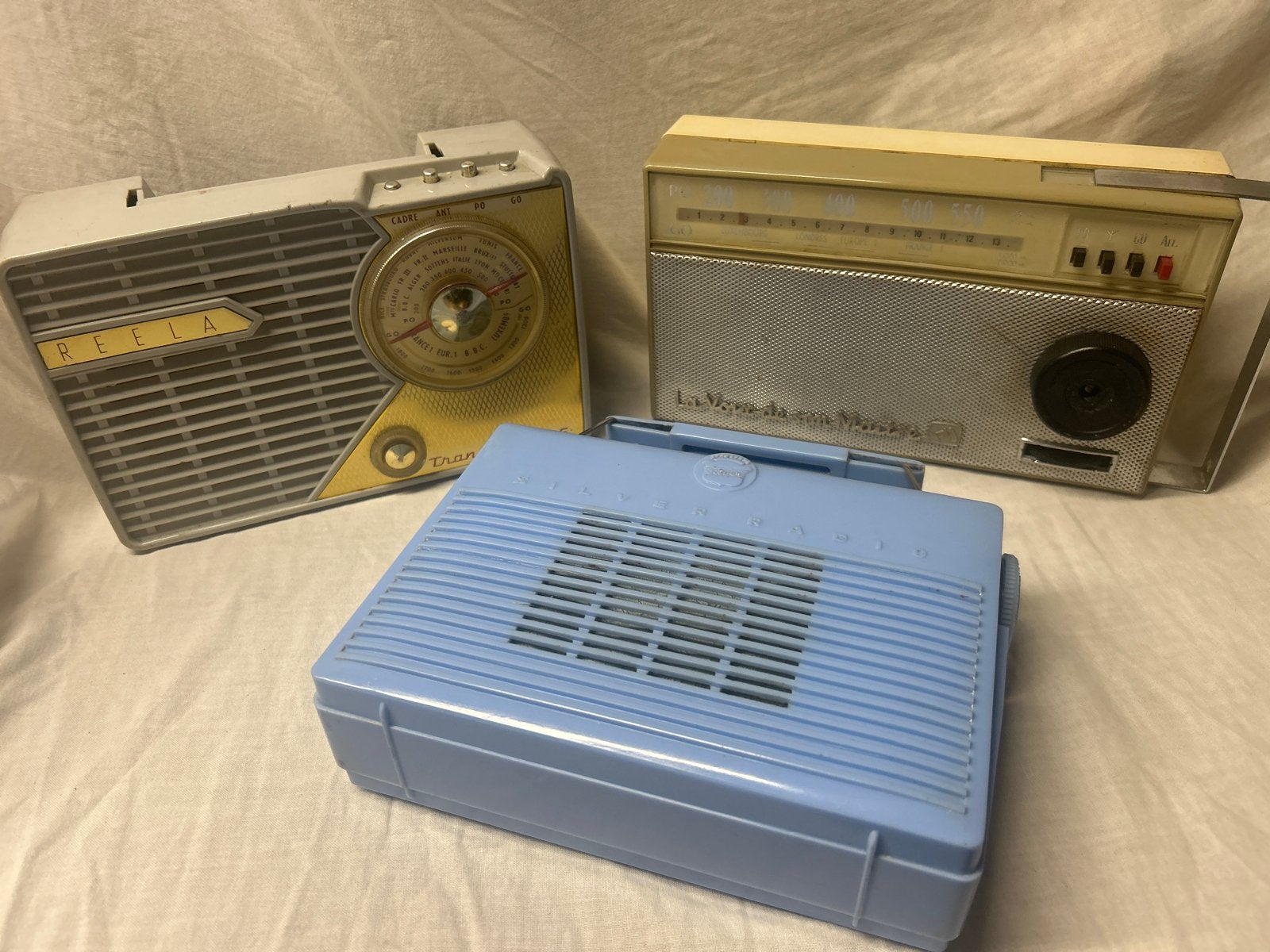 Vintage Transistorradio's - Reela, La Voix de son Maître, Si, Ophalen of Verzenden, Gebruikt, Transistorradio