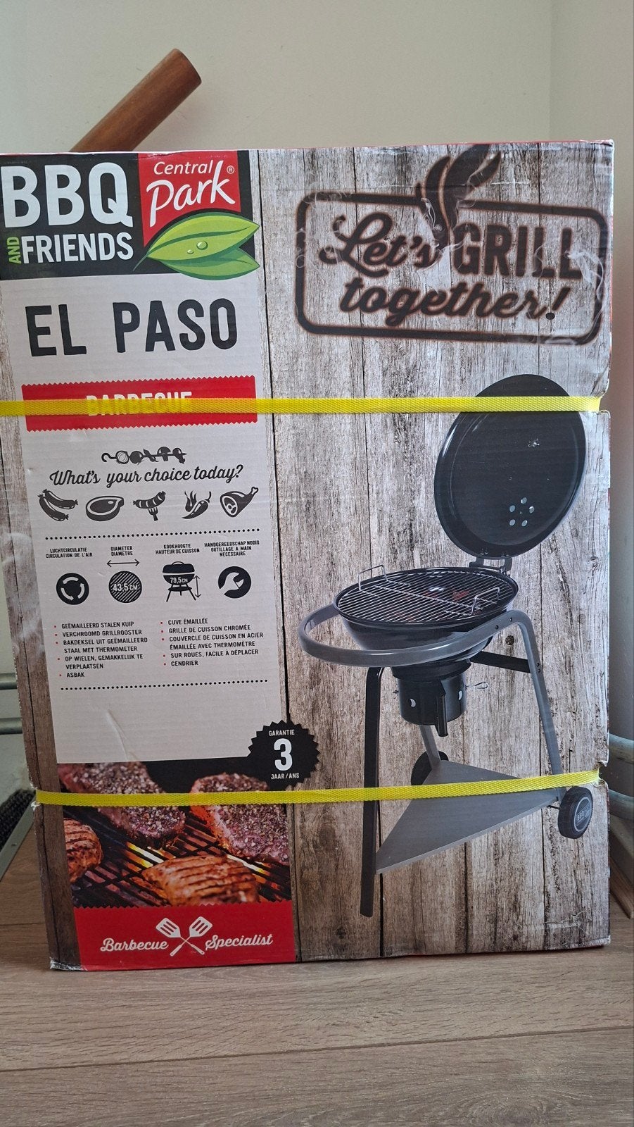 Central Park BBQ El Paso Houtskoolbarbecue Nieuw, Tuin en Terras, Ophalen, Nieuw, Central Park