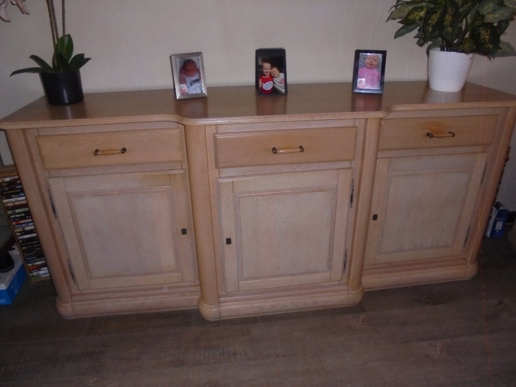 dressoir massief licht eiken, Ophalen, Met plank(en), Gebruikt, 150 tot 200 cm