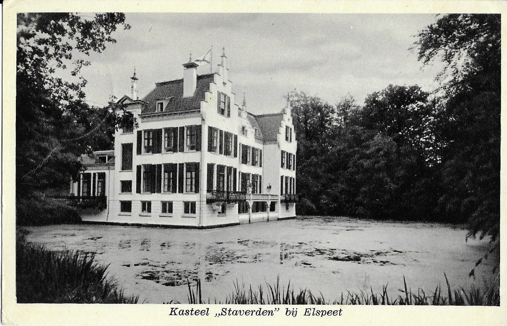 Staverden, Elspeet, Kasteel, Ophalen of Verzenden, 1940 tot 1960, Gelopen, Gelderland