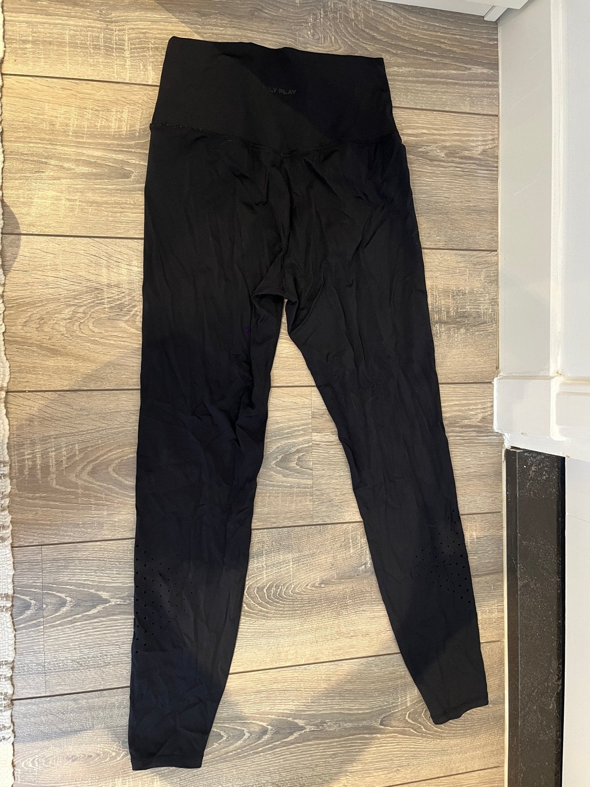 Zwarte sportlegging met laser-cut details, Maat 38/40 (M), Zwart, Ophalen of Verzenden, Fitness of Aerobics