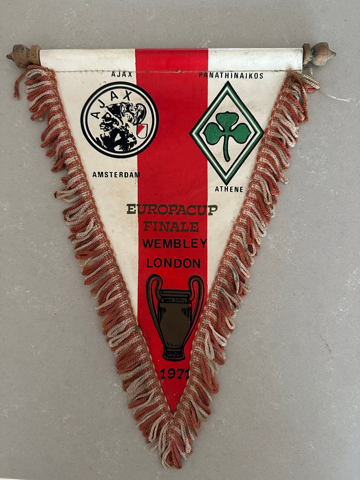 Ajax Panathinaikos Europacup Finale Wembley 1971 Vaantje, Verzamelen, Ophalen of Verzenden, Gebruikt, Ajax, Vaantje of Sjaal