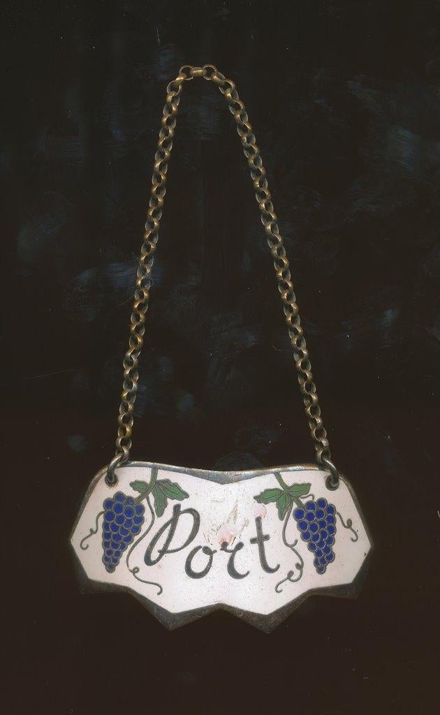 Vintage Emaillen Wijnlabel "Port" Voor Karaf, Antiek en Kunst, Verzenden