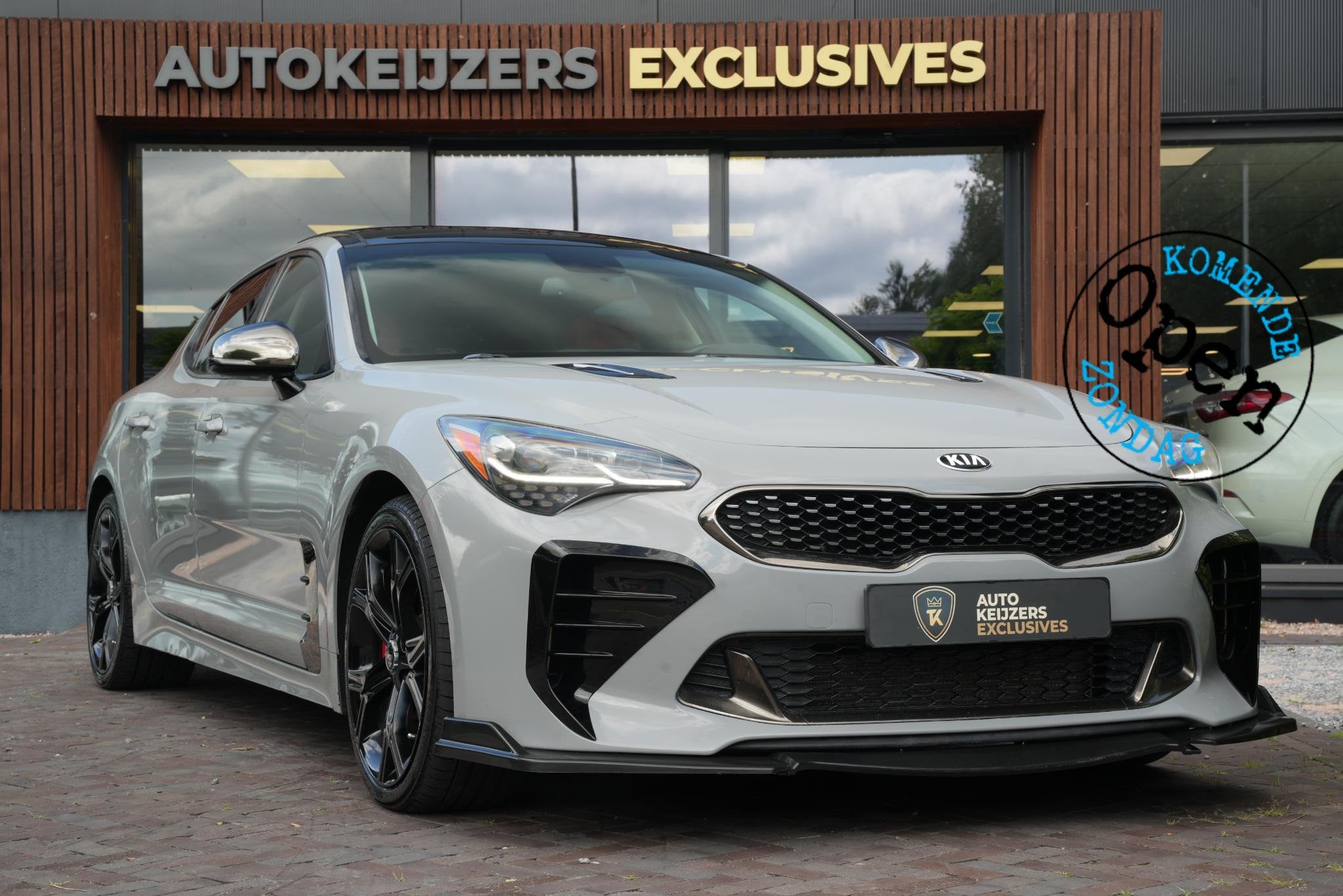 Kia Stinger 3.3 V6 T-GDI AWD GT Schuifdak Stoelverw. Leer Cr, Auto's, Gebruikt, 3342 cc, Zilver of Grijs, 6 cilinders