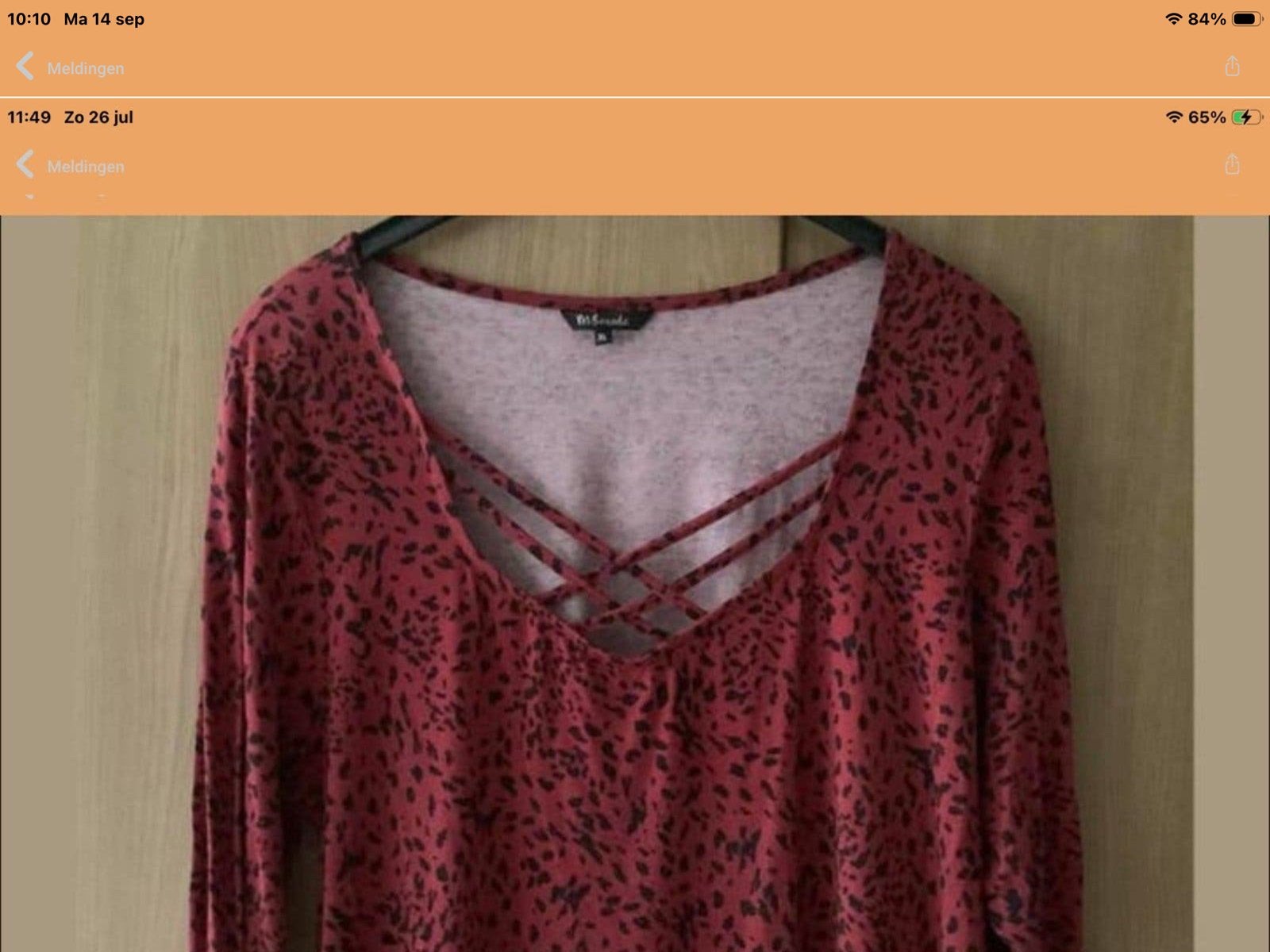 MS Mode shirt met lange mouwen en kruisdetail - XL, Kleding | Dames, Verzenden, Maat 46/48 (XL) of groter, Zo goed als nieuw, Lange mouw