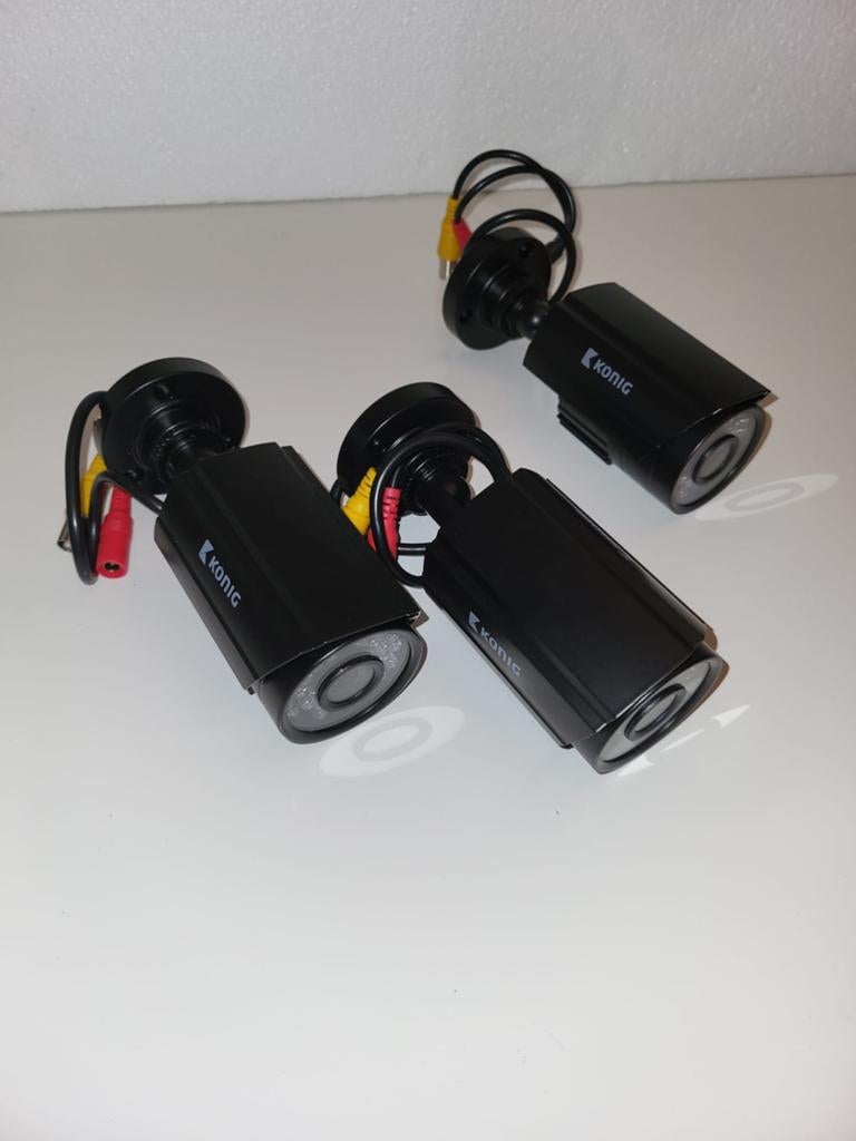 König Beveiligingscamera Set - 3 Buitencamera's, Ophalen of Verzenden, Zo goed als nieuw