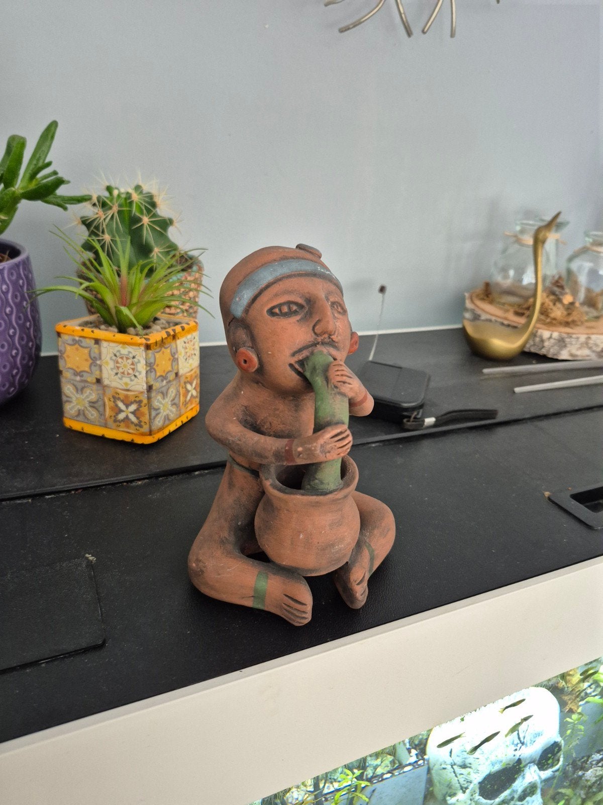 Vintage Mexicaans beeldje - Man met pot, Ophalen of Verzenden
