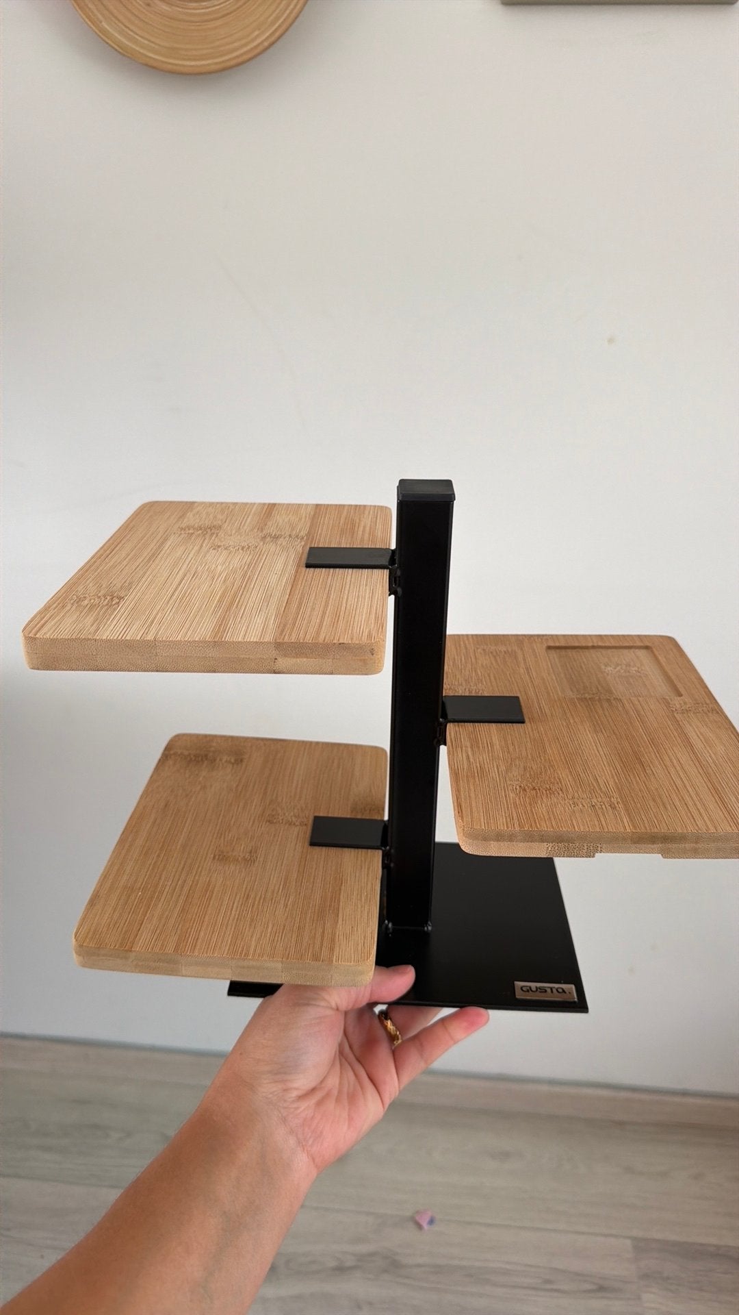 Tapasplank 3 laags, Huis en Inrichting, Etagère, Met standaard, Ophalen of Verzenden, Zo goed als nieuw