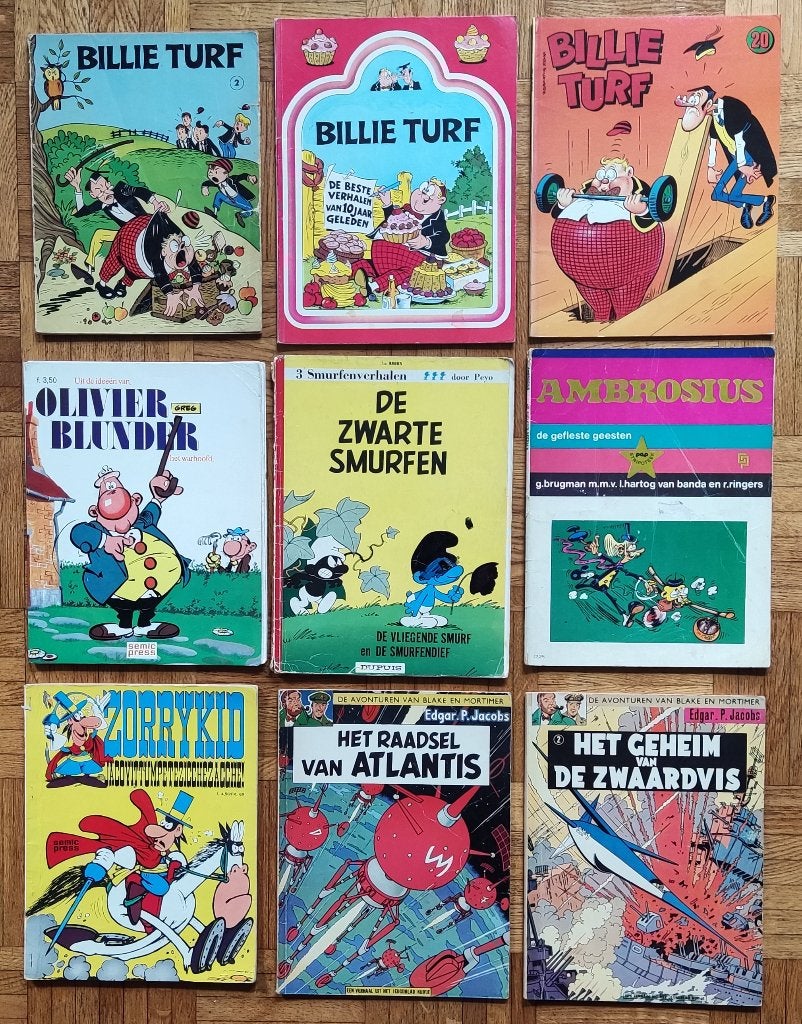 9x vintage stripboeken o.a. van PEP en Kuifje, Boeken, Stripboeken, Meerdere stripboeken, Ophalen of Verzenden, Gelezen