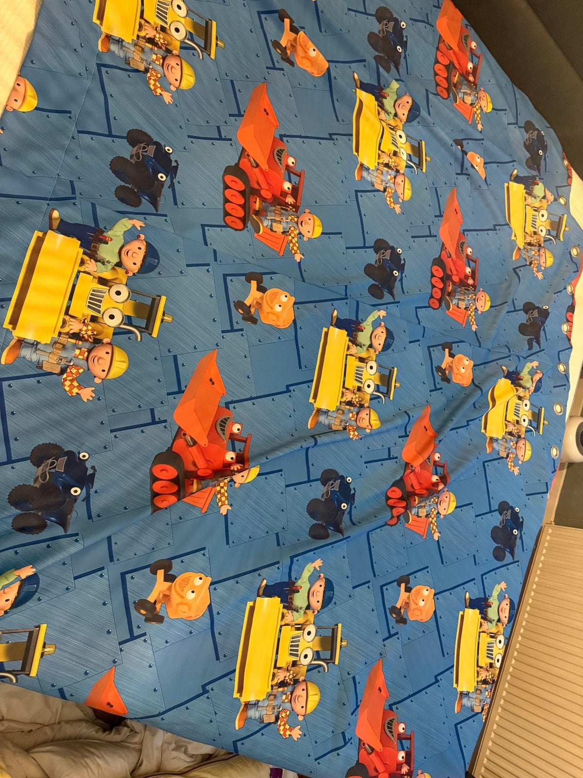 Gordijnen Bob de Bouwer zo goed als nieuw, Met ringen, Blauw, Ophalen of Verzenden, Zo goed als nieuw