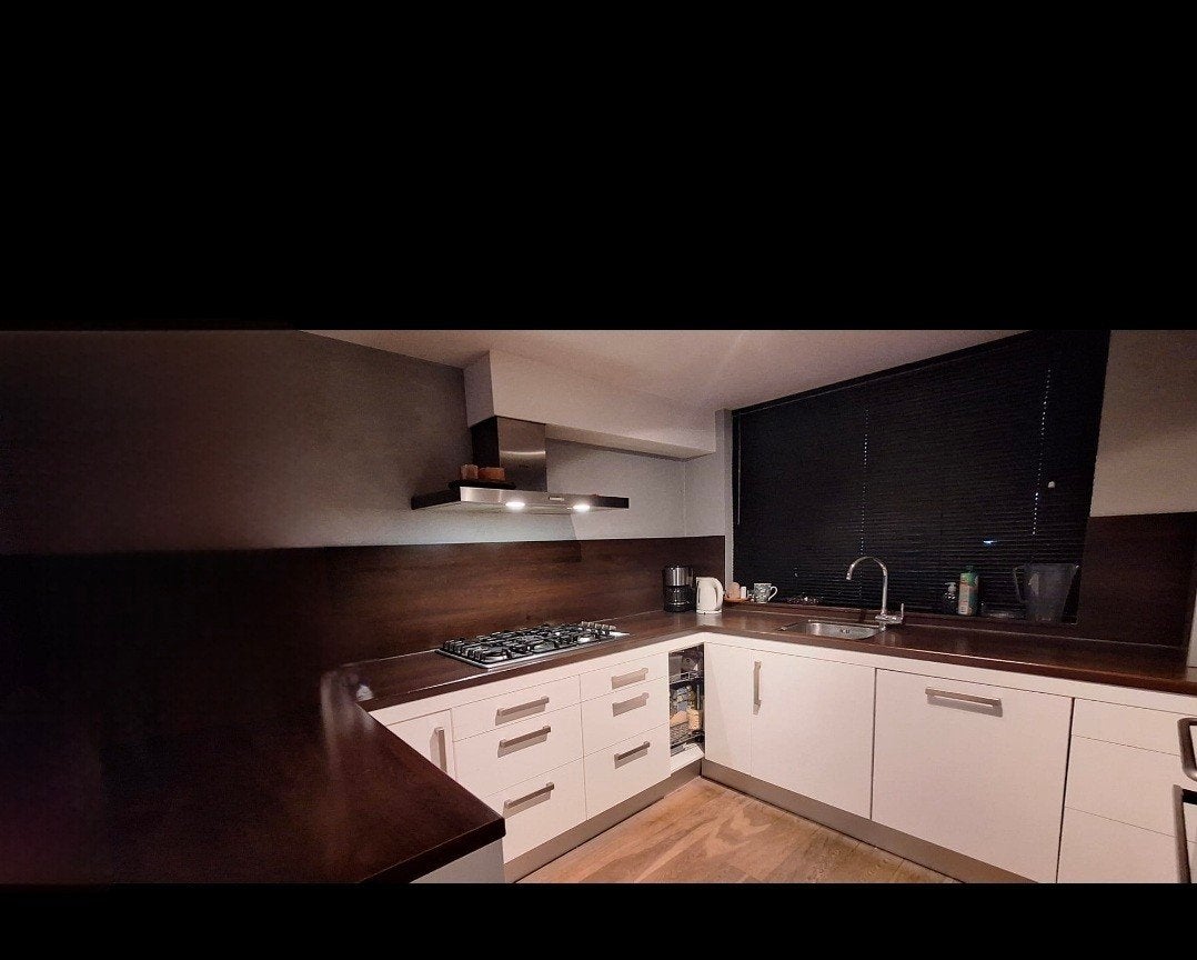 IKEA Faktum U-keuken hoogglans wit met bar en apparatuur, Huis en Inrichting, Ophalen, Gebruikt, U-keuken, Wit