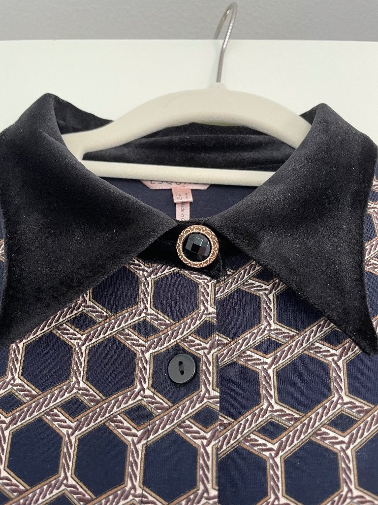 Esqalo blouse maat S met fluweel, Maat 38/40 (M), Zwart, Esqualo, Ophalen of Verzenden