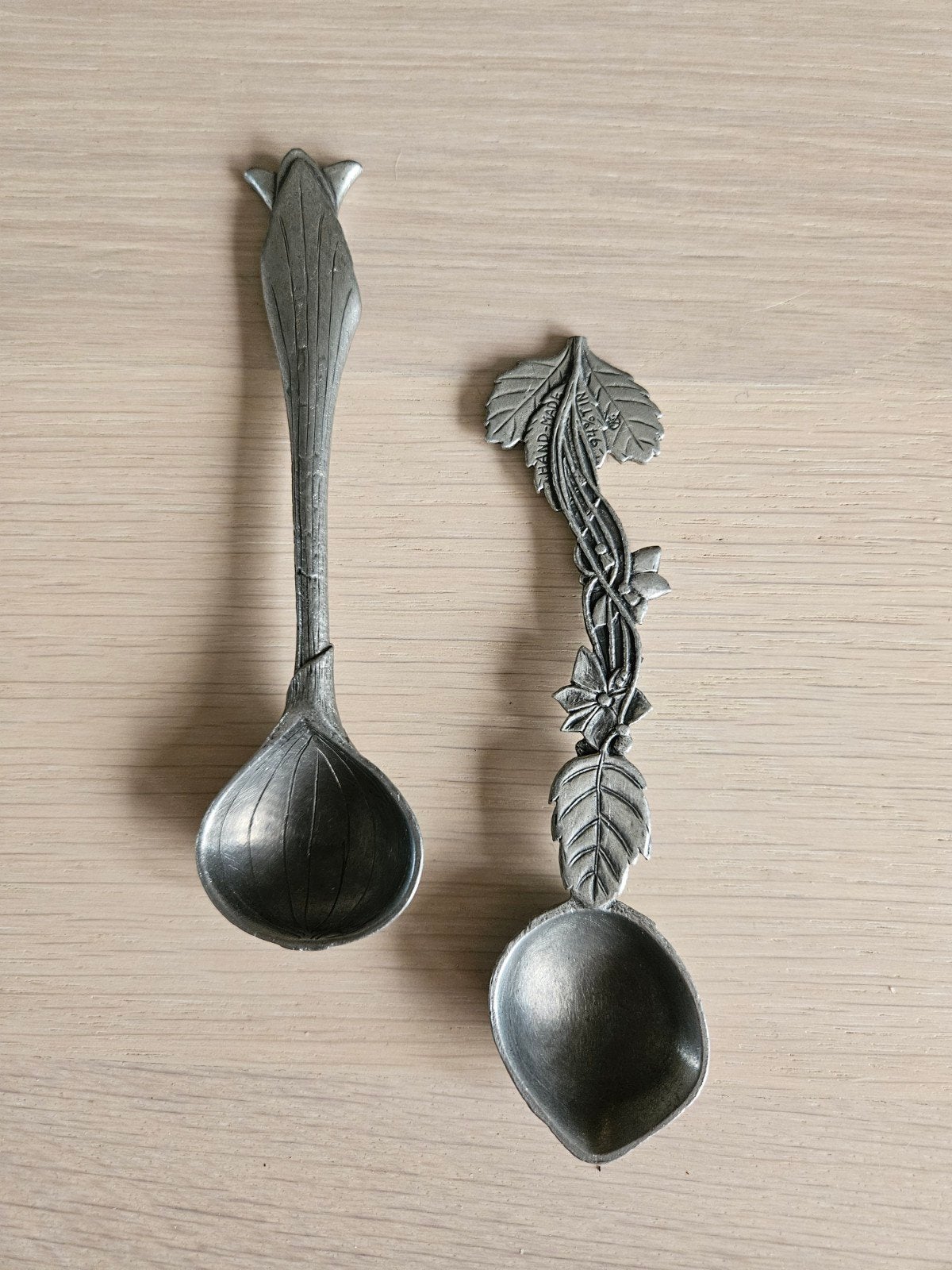 2 tinnen lepeltjes, Ophalen of Verzenden