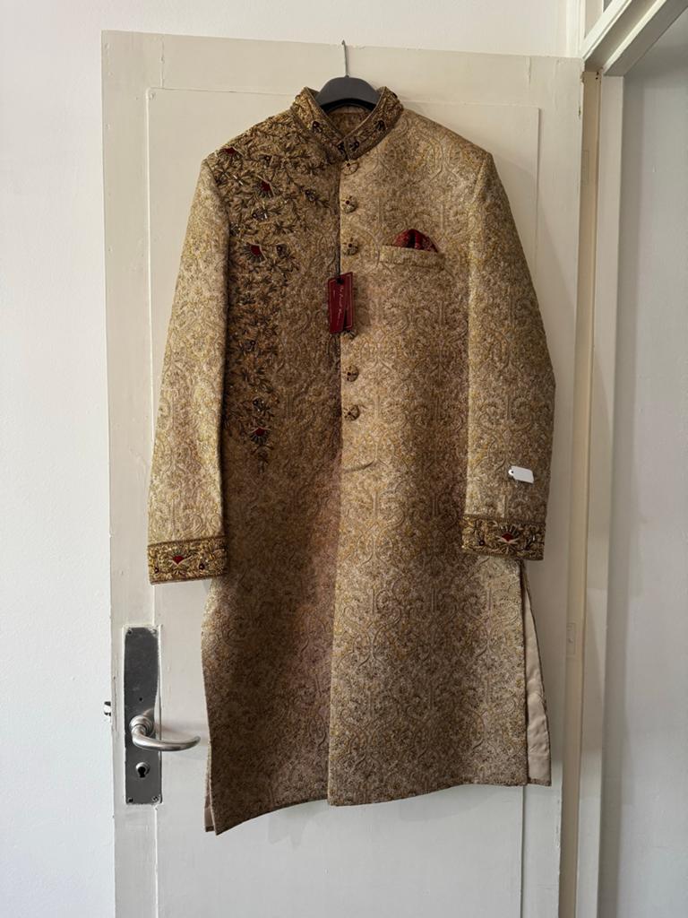 Nieuwe Sherwani met bijpassende accessoires, Ophalen of Verzenden, Nieuw, Maat 48/50 (M), Overige kleuren
