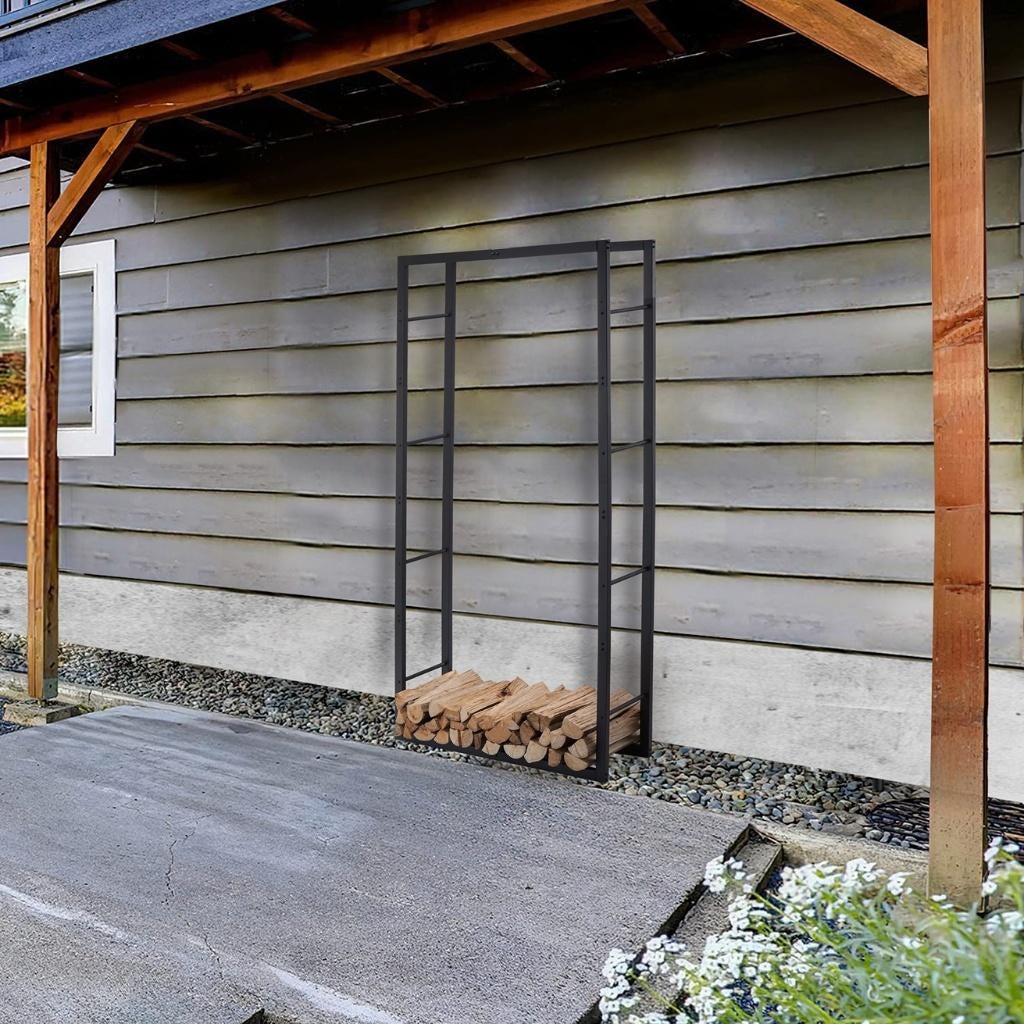 Houtopslag | Brandhoutrek | Houtrek | 100x25x196cm | Staal, Minder dan 3 m³, Ophalen of Verzenden
