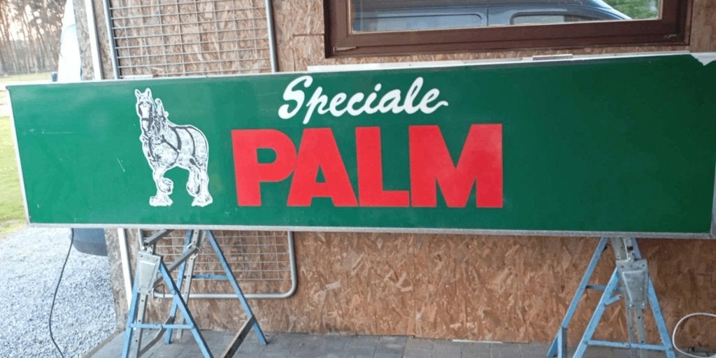 Groot lichtreclame palm, Ophalen, Gebruikt, Reclamebord, Plaat of Schild, Palm