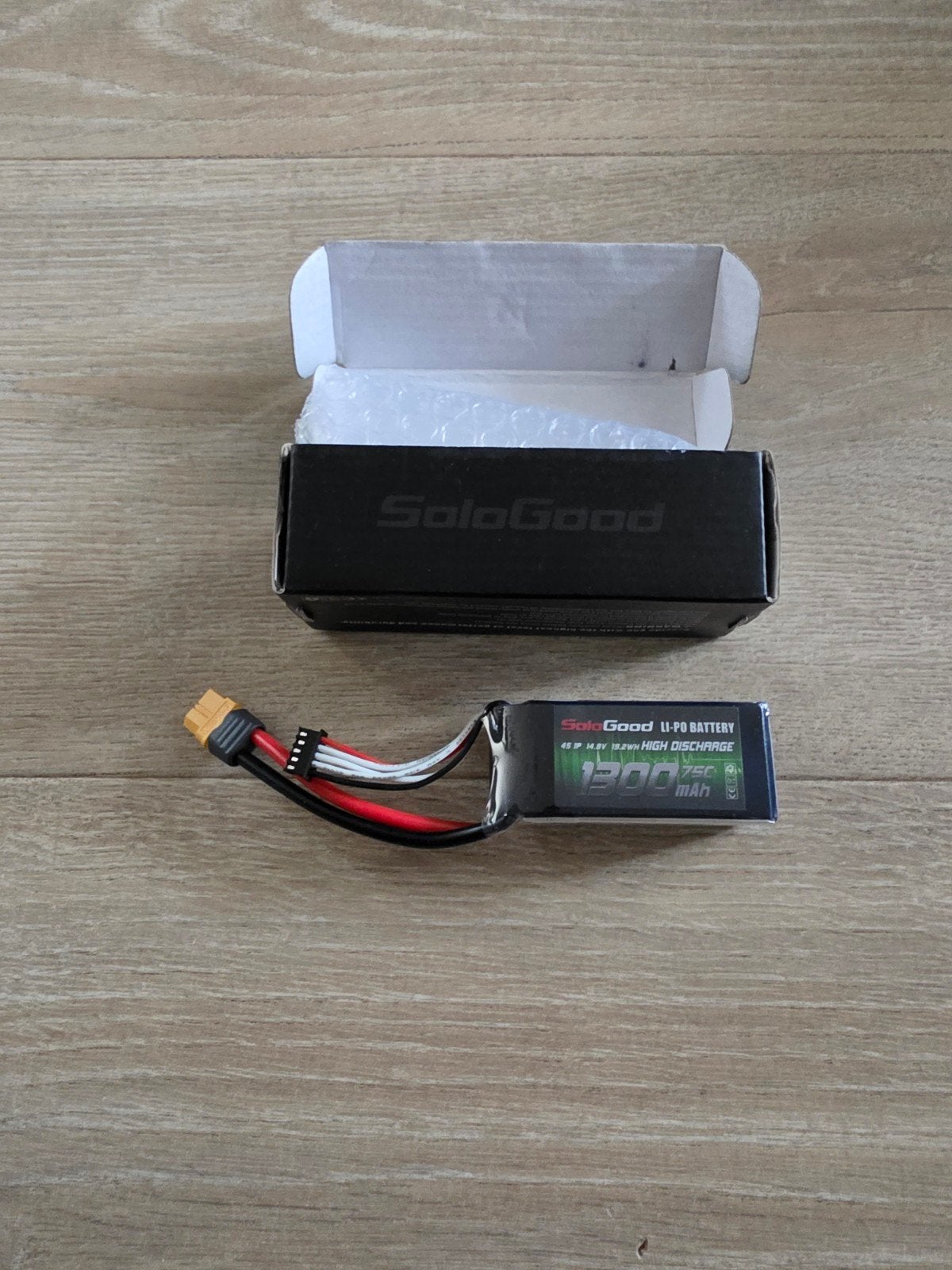 Nieuwe Lipo 4S 1300mAh 75C met XT60 connector, Ophalen of Verzenden