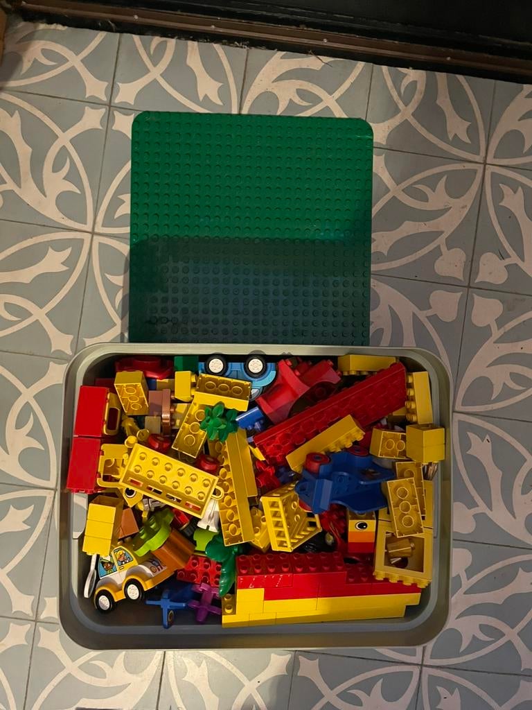 Grote doos Lego Duplo: Beesten, poppetjes, auto's, Ophalen, Zo goed als nieuw, Duplo
