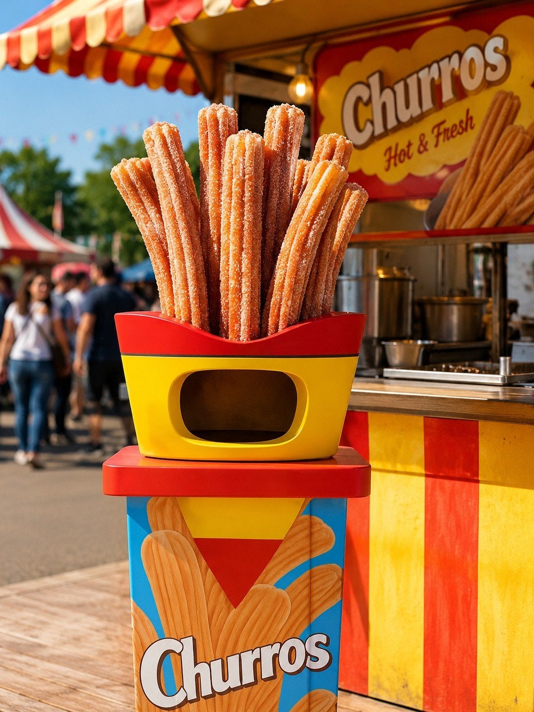 Opvallende Churros afvalbak 140cm - Nieuw, Ophalen