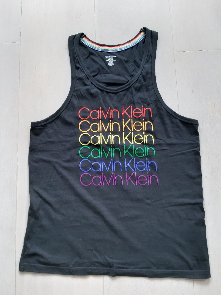 Calvin Klein tanktop zwart met print maat S, Calvin Klein, Zwart, Ophalen of Verzenden, Zo goed als nieuw