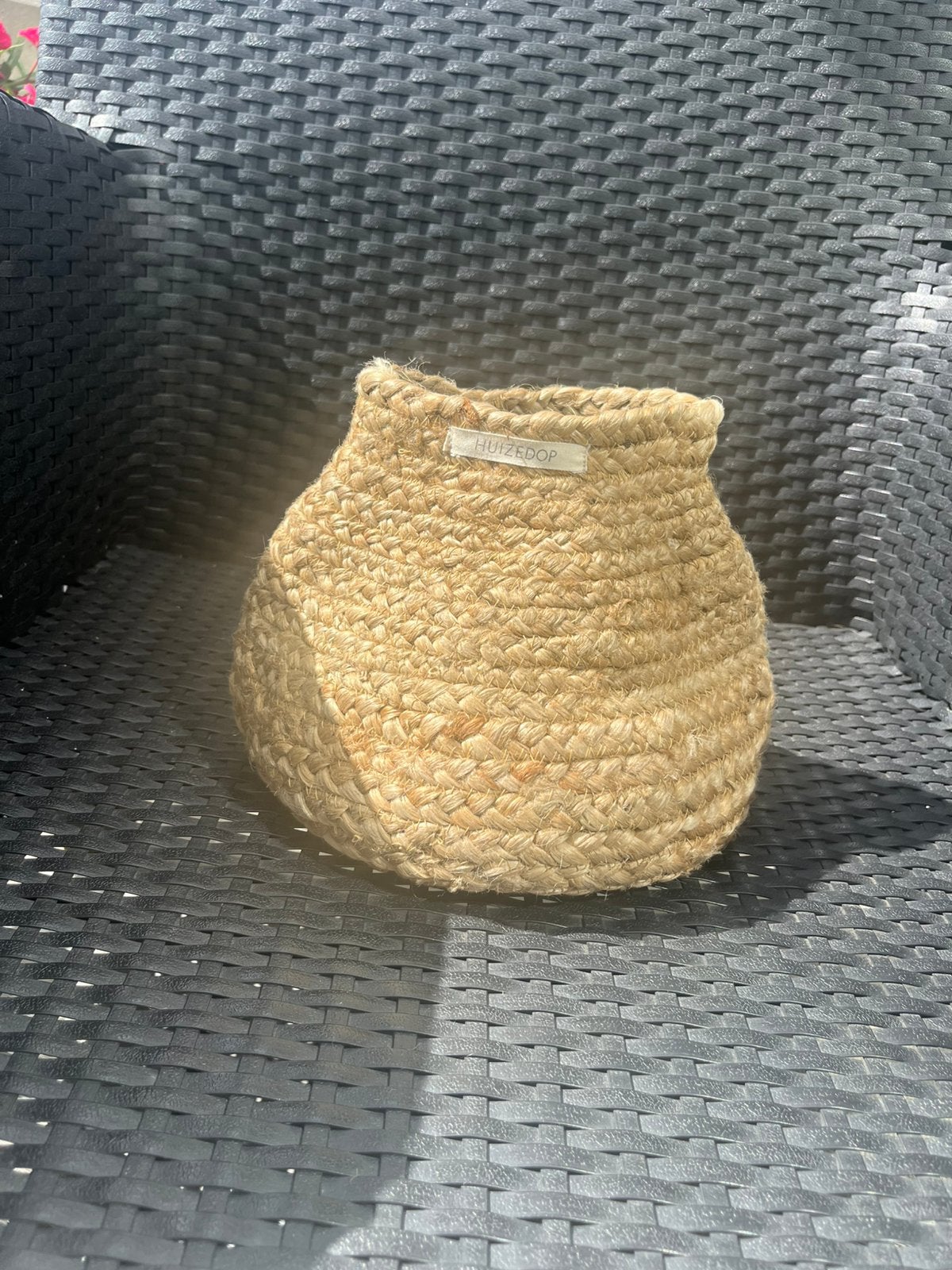 Te koop: jute mand/vaas/pot van HuizeDop, Overige materialen, Mand, Rond, Nieuw
