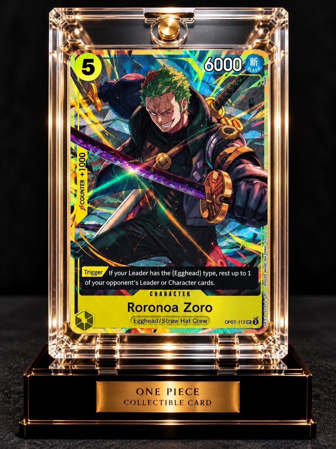 Roronoa Zoro OP07-113 – One Piece schitterende kaart, Verzenden, Zo goed als nieuw, Losse kaart, Foil