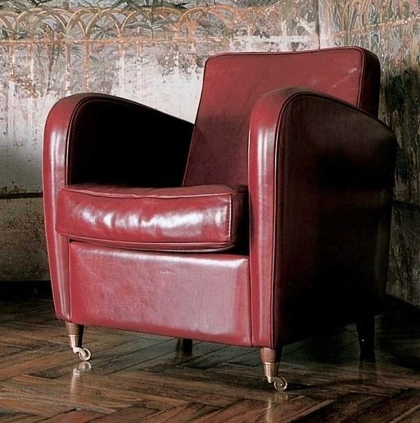 Vintage Baxter fauteuils - Rood leer (2 stuks), Ophalen of Verzenden