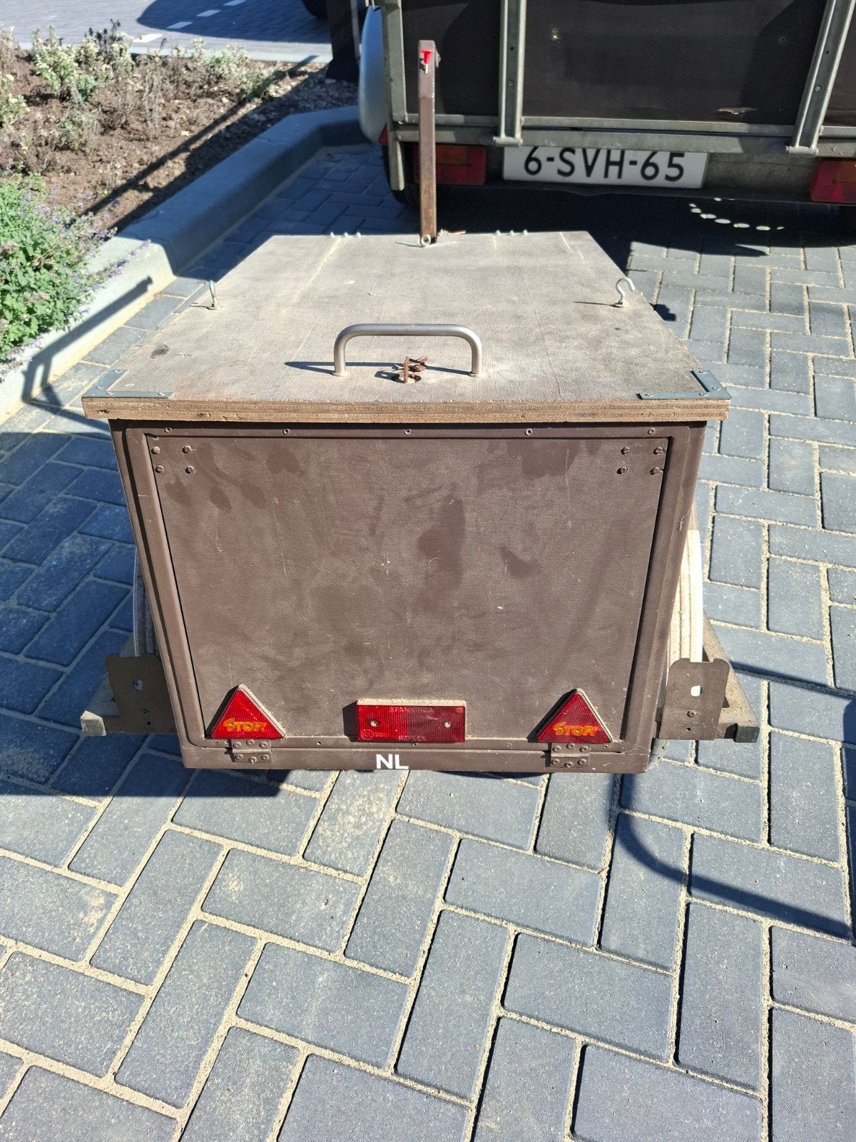 houten fietskar/fiets aanhanger met deksel, Fietsen en Brommers, Ophalen, Gebruikt, 80 kg of meer
