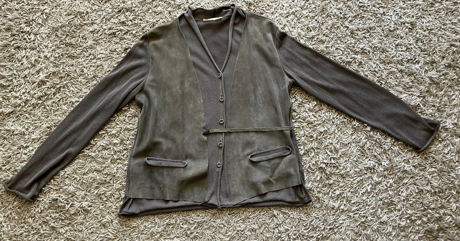Annette Görtz L taupe vestjasje met suede voorpand, Kleding | Dames, Ophalen of Verzenden, Zo goed als nieuw, Maat 46/48 (XL) of groter