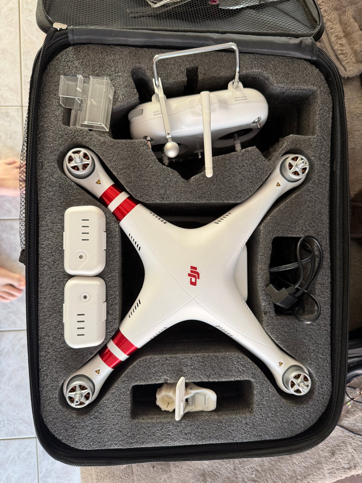 DJI Phantom Drone met accessoires en koffer, Ophalen, Gebruikt, Cameradrone, Extra accu('s)