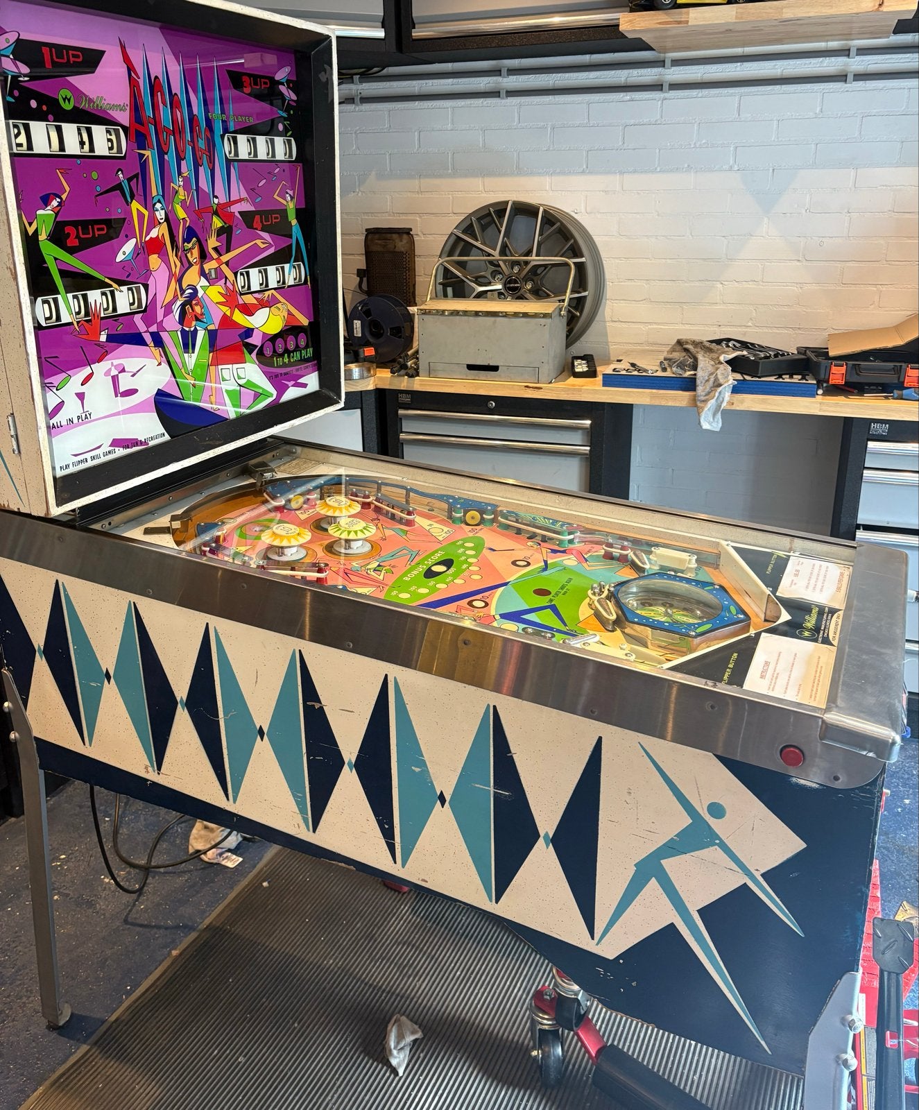 Williams Agogo Flipperkast met werkend muntenautomaat, Verzamelen, Ophalen, Gebruikt, Mechanisch, Williams