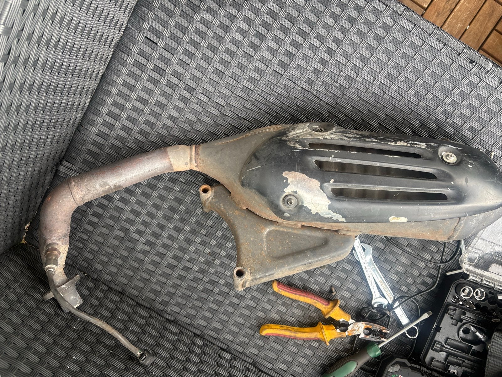 Originele uitlaat E5 vespa sprint (gebruikt), Ophalen of Verzenden, Gebruikt, Uitlaat, Piaggio