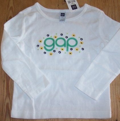 Maat 98 Witte GAP longsleeve NIEUW (3259), Meisje, Nieuw, Ophalen of Verzenden, Shirt of Longsleeve