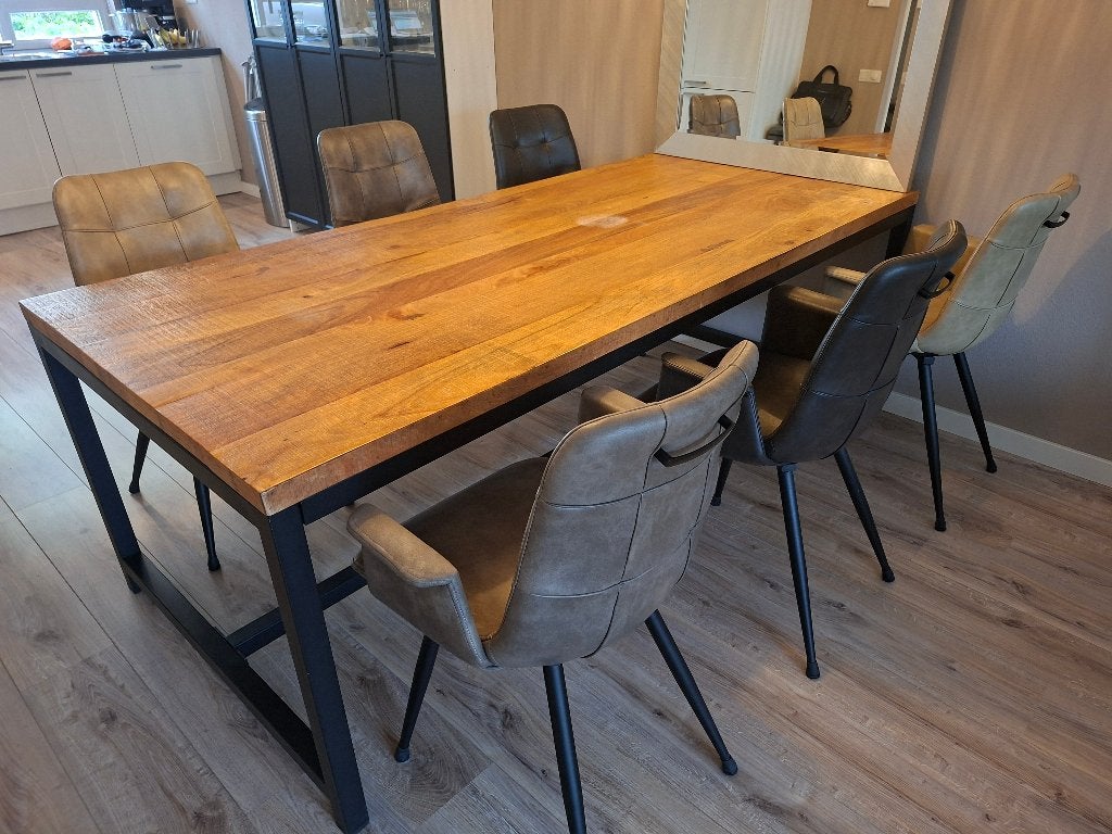 Eetkamer tafel, Ophalen, Gebruikt, Eikenhout, 200 cm of meer