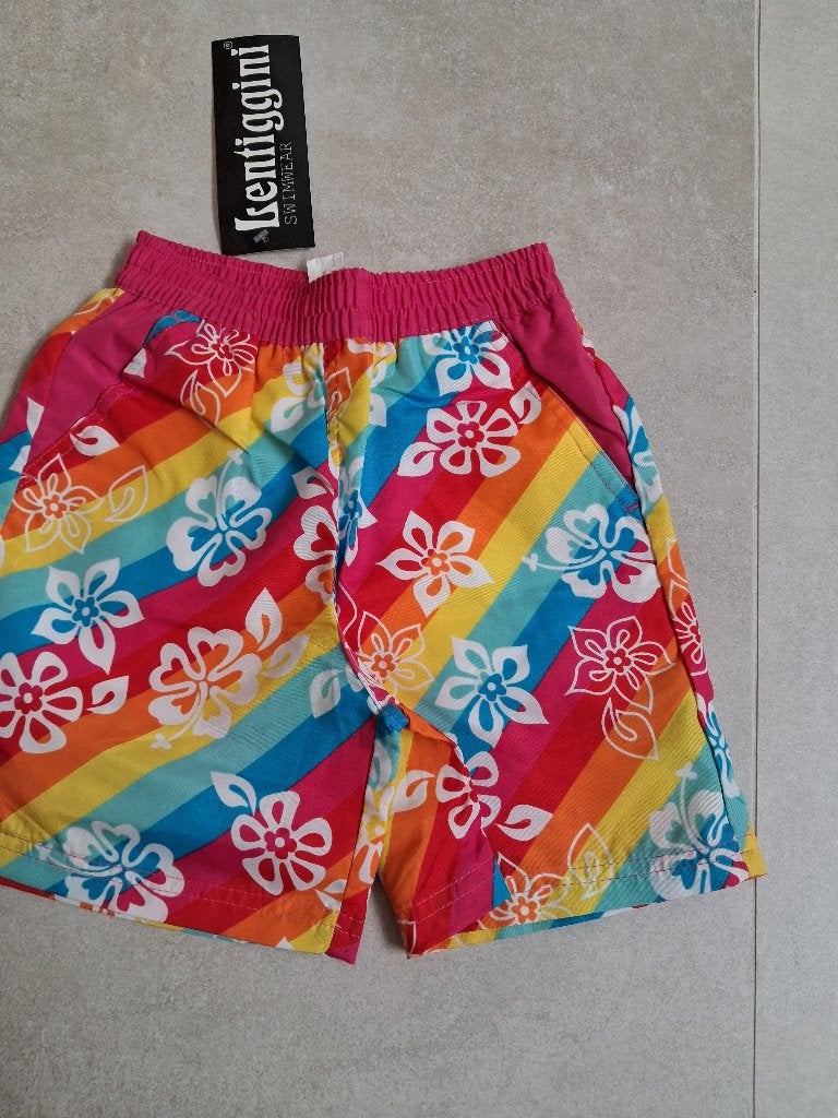 Nieuw! Mooie gekleurde zwembroek bloemen maat 104, Lentiggini, Ophalen of Verzenden, Jongen, Nieuw