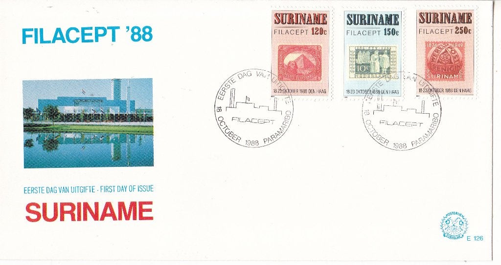 Rep. Suriname - FDC126 – Postzegetentoonstelling Filacept, Verzenden, Onbeschreven, Rest van de wereld